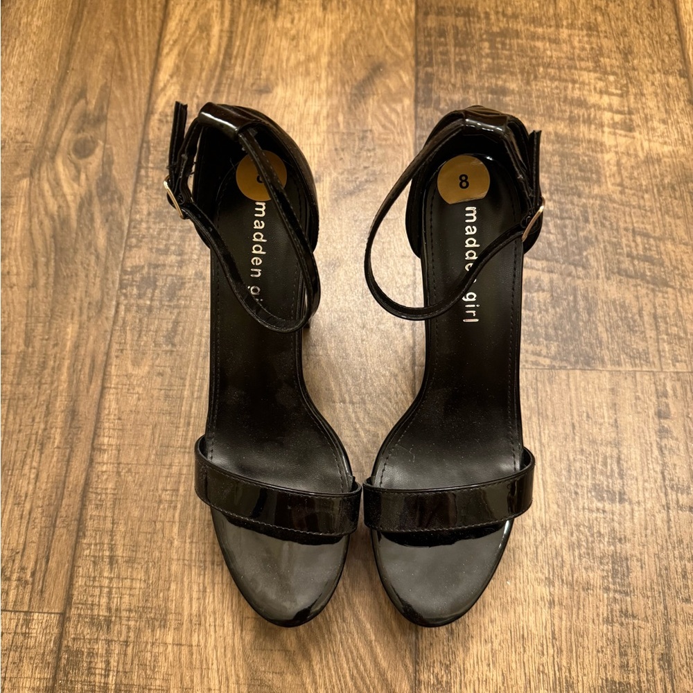 Madden Girl Black Strappy Heels